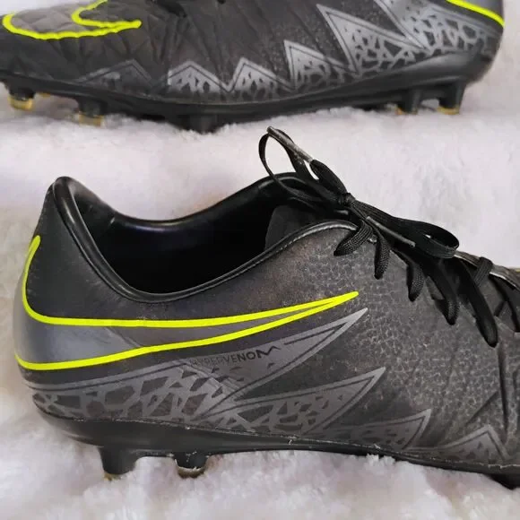 Nike Hypervenom Phelon II FG Soccer Cleats Black Neon Yellow 749893-001 Size 8.5 - Picture 8 of 16